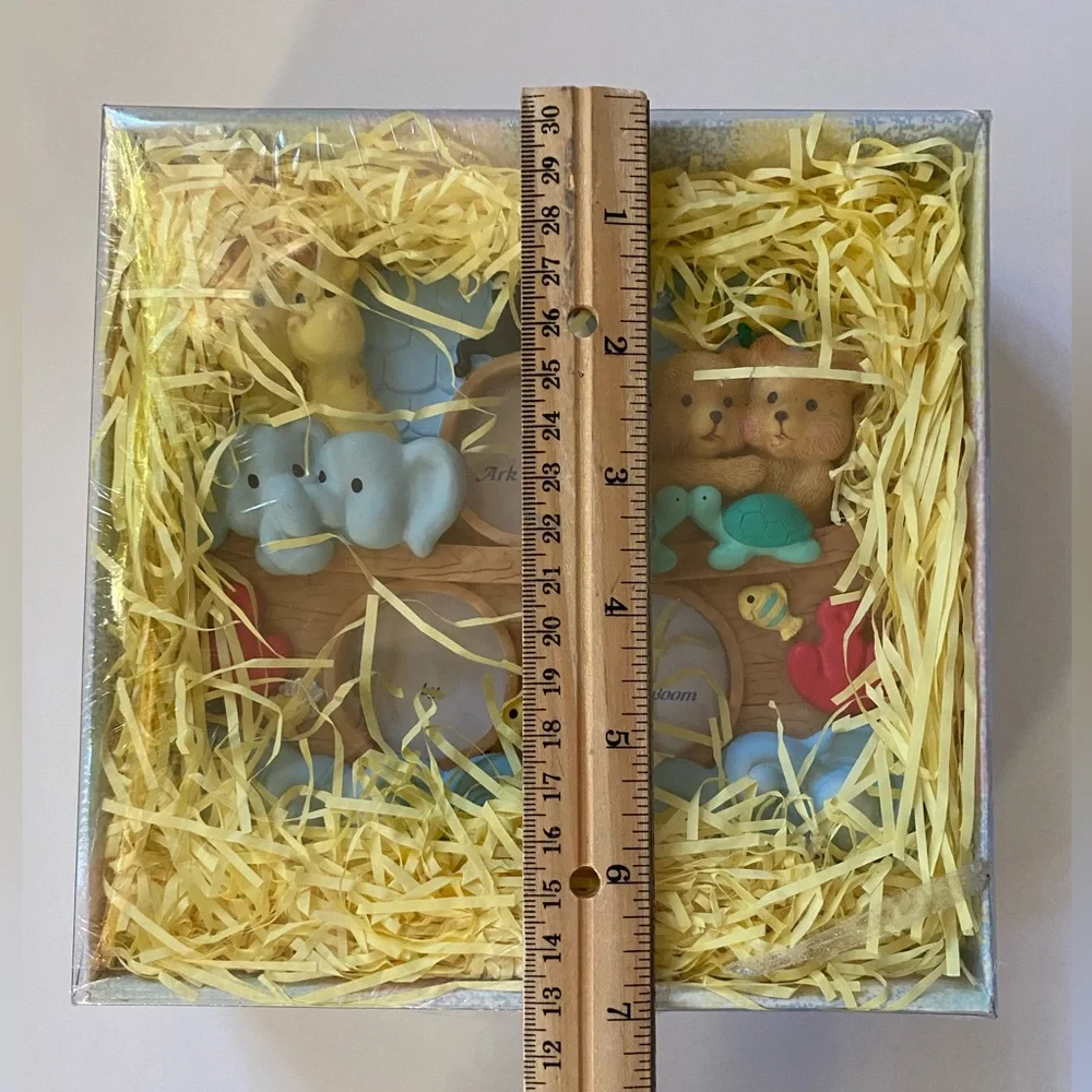 Hand Painted ARK FRIENDS 3-PHOTO FRAME By Baby Boom - New Sealed Box